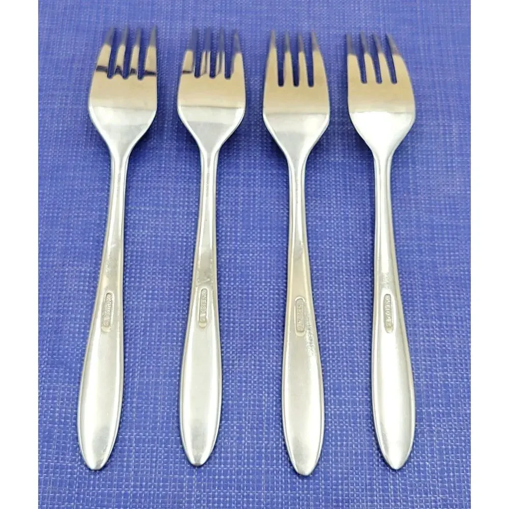 Oneida MOONCREST Stainless Dinner Forks Set of 4 Glossy Flatware
